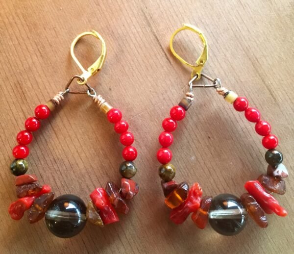 Red Hoop earrings